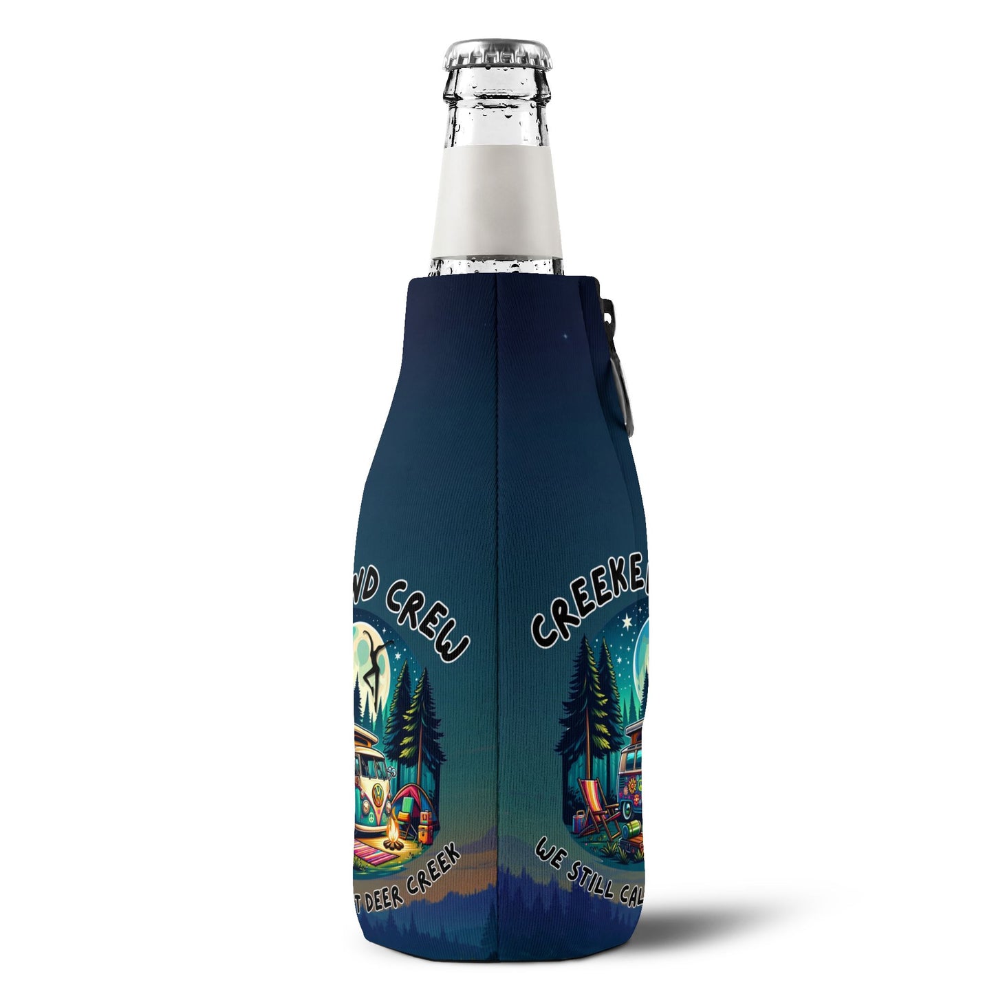 Creekend Crew Camping Van Zip-Up Bottle Cooler – We Still Call It Deer Creek DMB Fan Drink Sleeve