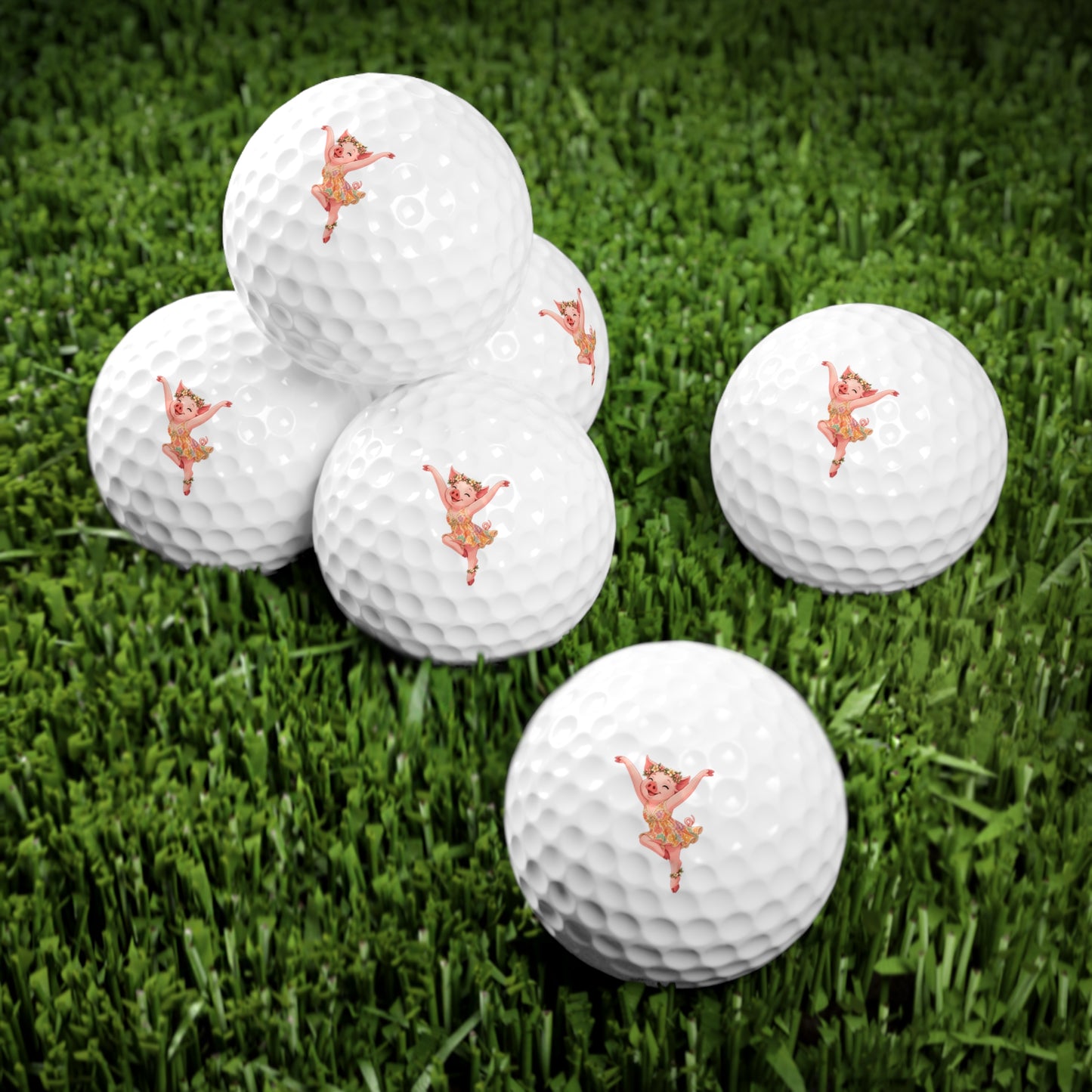 Pig Firedancer Set of 6 Golf Balls – Cute Firedancer Series Golf Gift