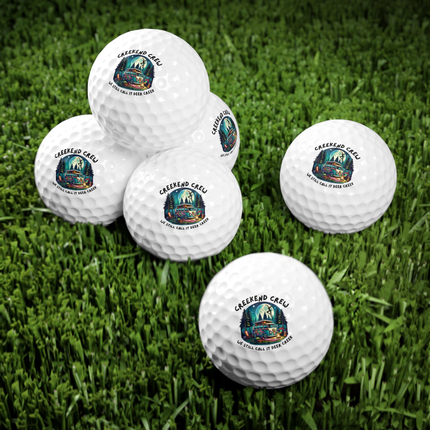 Creekend Crew Camping Van Set of 6 Golf Balls – We Still Call It Deer Creek DMB Fan Golf Gift