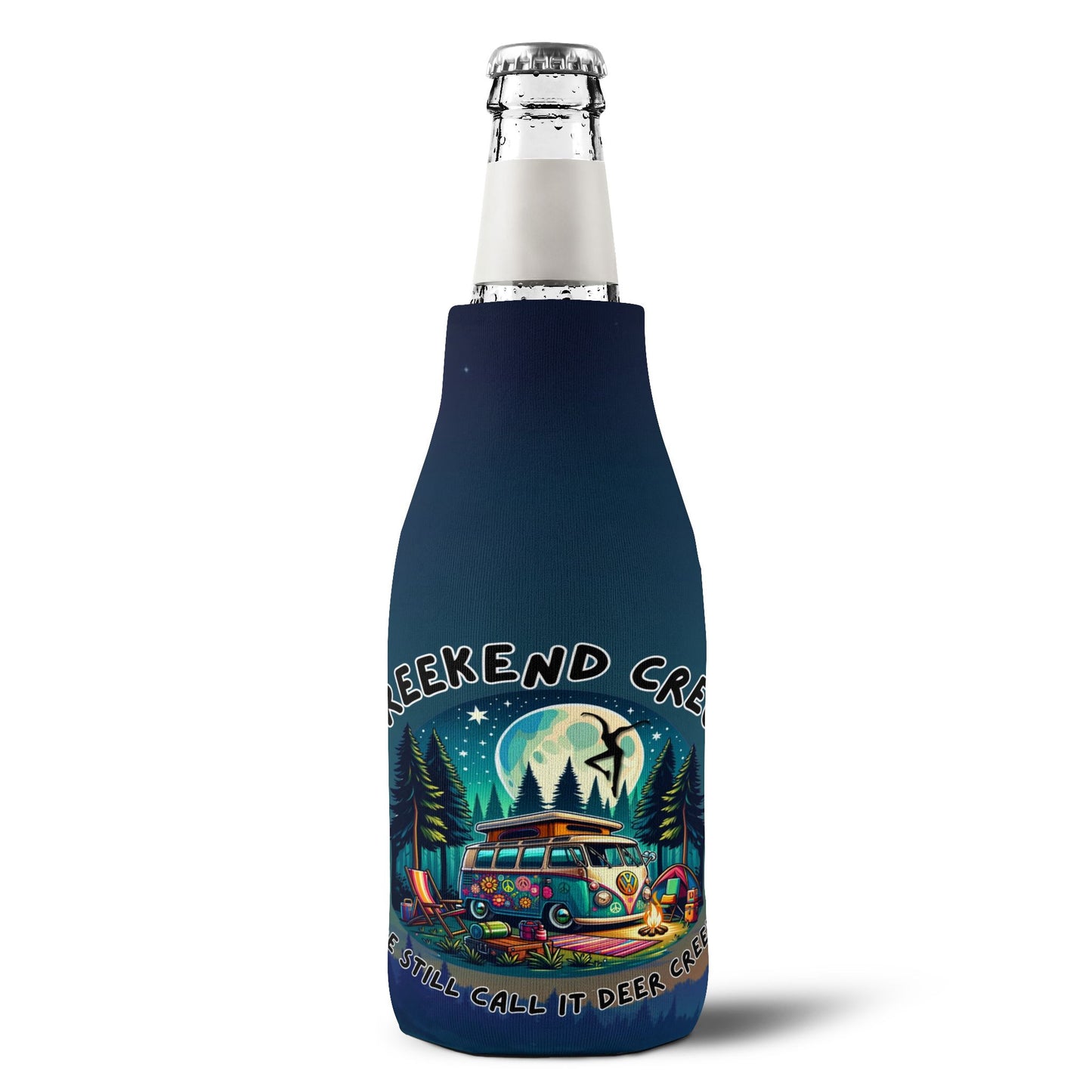 Creekend Crew Camping Van Zip-Up Bottle Cooler – We Still Call It Deer Creek DMB Fan Drink Sleeve