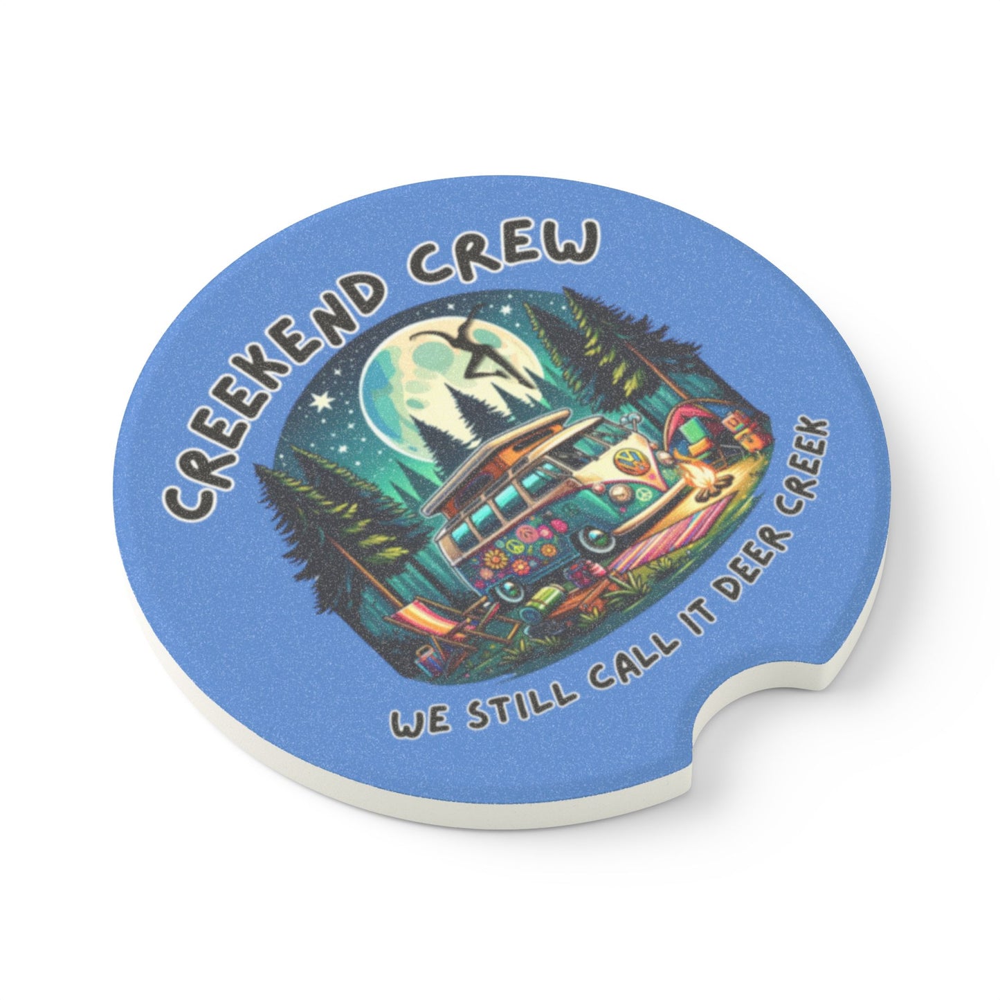 Creekend Crew Camping Van Soapstone Car Coaster – We Still Call It Deer Creek DMB Fan Car Accessory