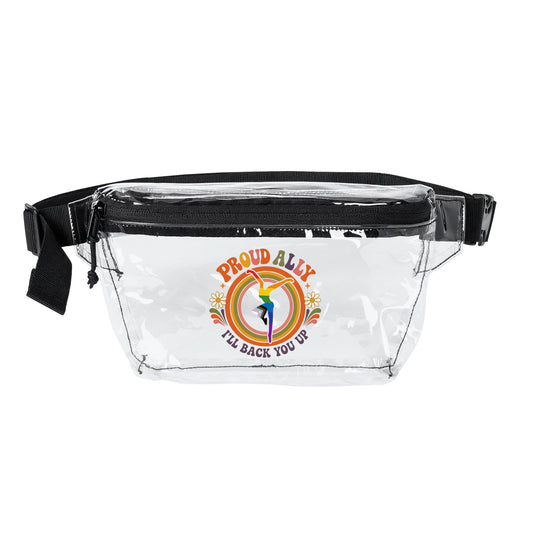 Proud Ally I’ll Back You Up 70s Clear Fanny Pack – Retro Pride Bag Benefits Indy Pride