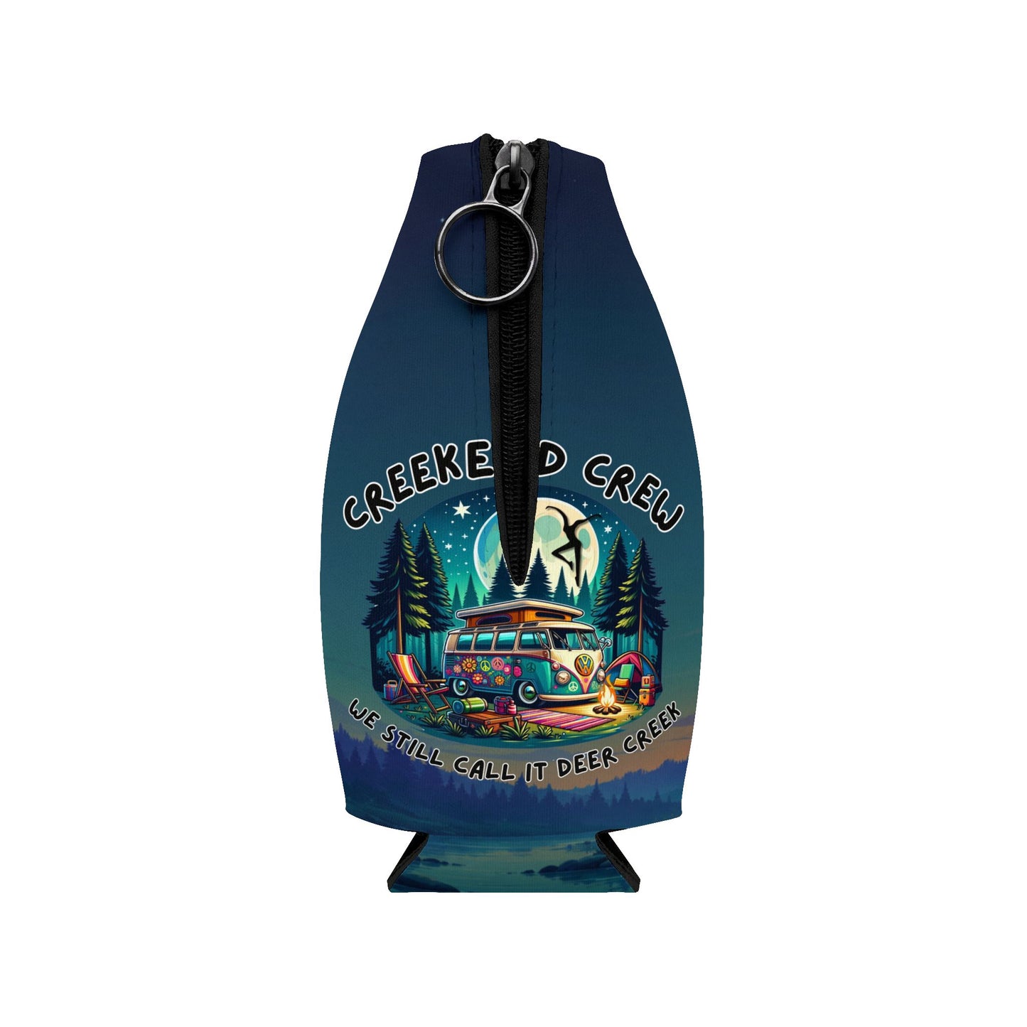 Creekend Crew Camping Van Zip-Up Bottle Cooler – We Still Call It Deer Creek DMB Fan Drink Sleeve