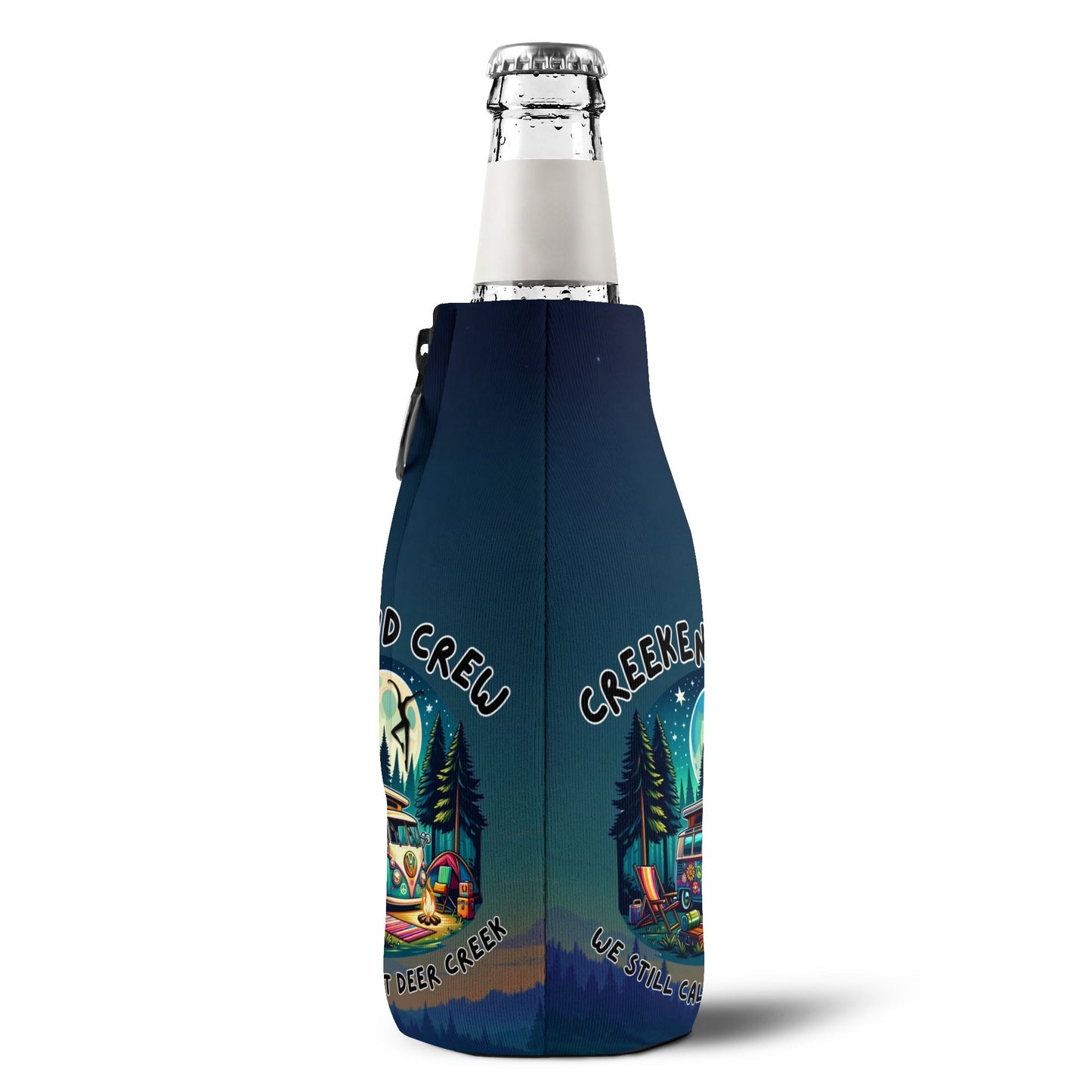 Creekend Crew Camping Van Zip-Up Bottle Cooler – We Still Call It Deer Creek DMB Fan Drink Sleeve