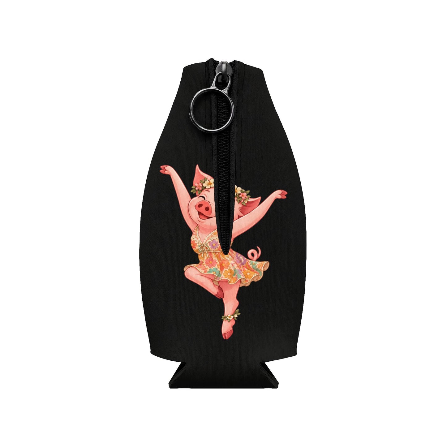 Pig Firedancer Zip-Up Bottle Cooler – Cute Firedancer Series Drink Sleeve