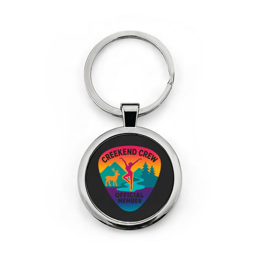 Creekend Crew Guitar Pick Round Stainless Steel Keychain – Deer Creek DMB Fan Keyring