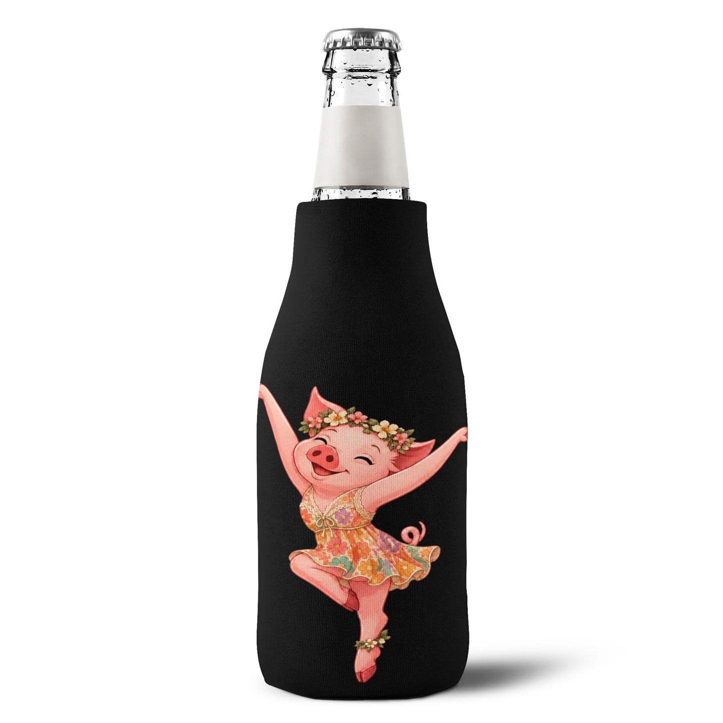 Pig Firedancer Zip-Up Bottle Cooler – Cute Firedancer Series Drink Sleeve