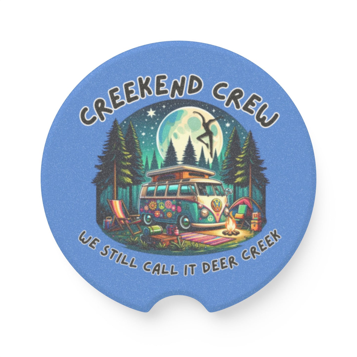 Creekend Crew Camping Van Soapstone Car Coaster – We Still Call It Deer Creek DMB Fan Car Accessory