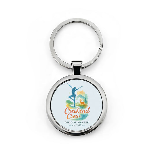 Creekend Crew Watercolor Round Stainless Steel Keychain – Deer Creek DMB Fan Keyring