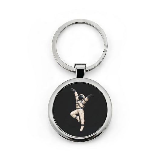 Spaceman Firedancer Round Stainless Steel Keychain – Cosmic DMB Fan Keyring