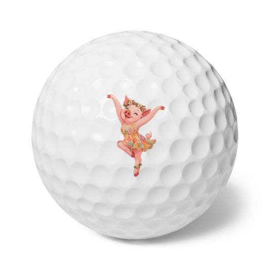 Pig Firedancer Set of 6 Golf Balls – Cute Firedancer Series Golf Gift