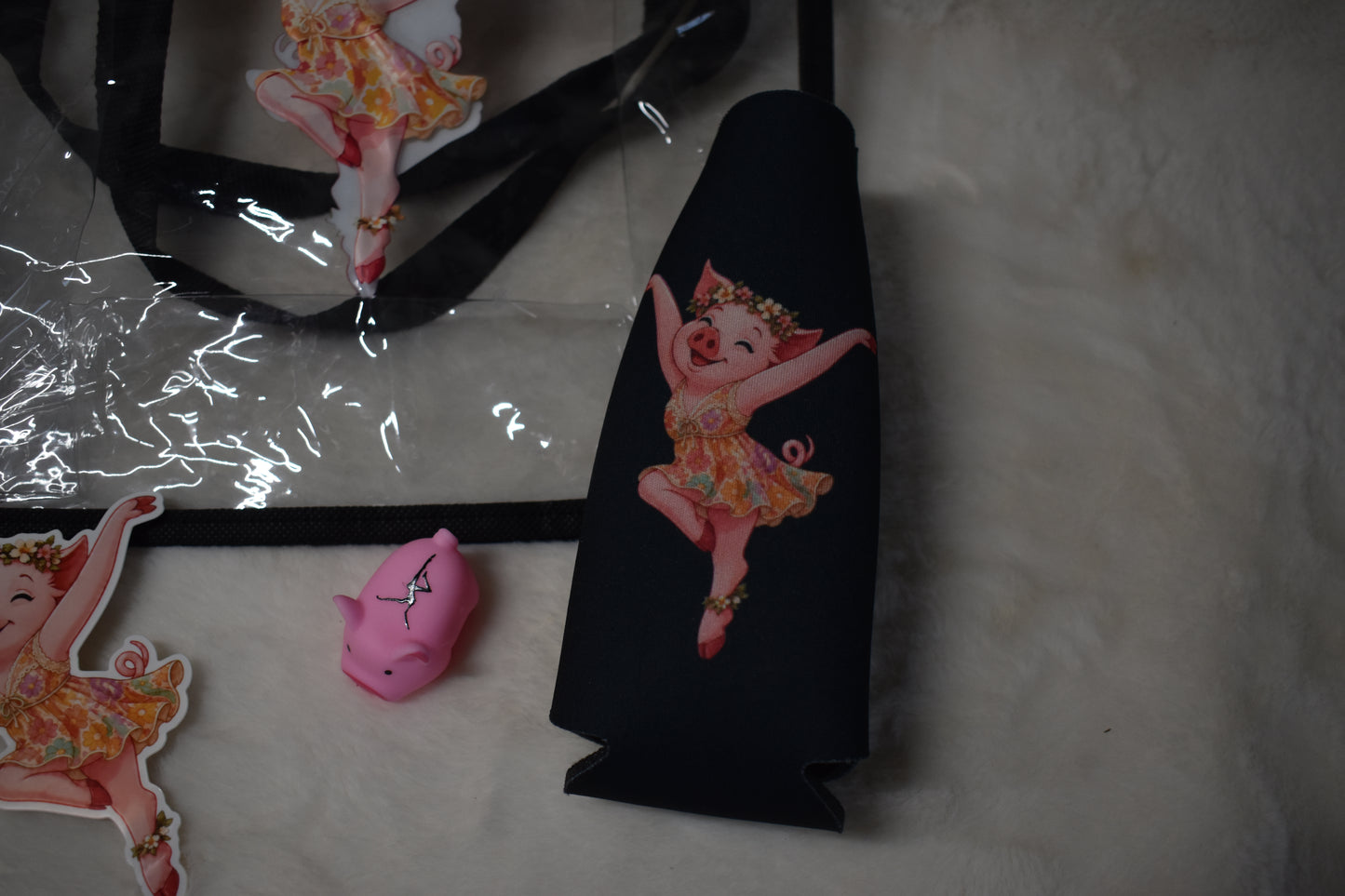 Pig Firedancer Overstock Package – Clear Concert Tote, Bottle Cooler, Pig Firedancer Sticker, and Free Pig
