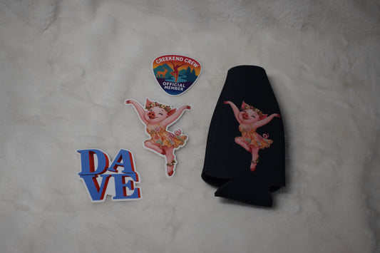 Pig Firedancer Bottle Cooler and Sticker Pack – Bonus Free Pig