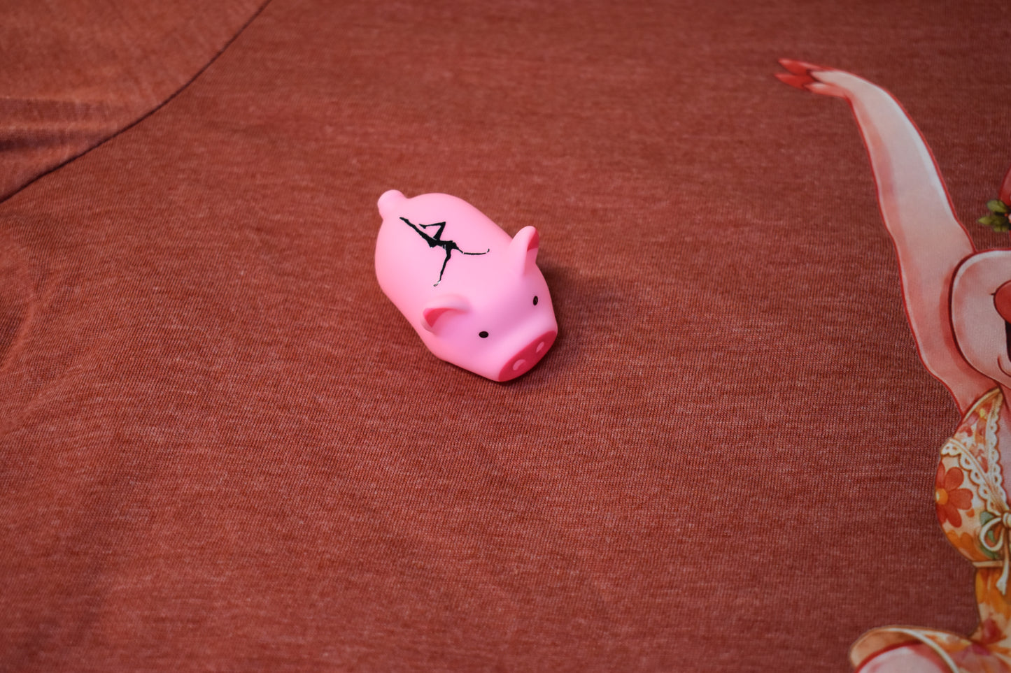 Pig Firedancer Overstock Package – Clay Tri-Blend Unisex T-Shirt, Vinyl Sticker, and Free Pig Toy