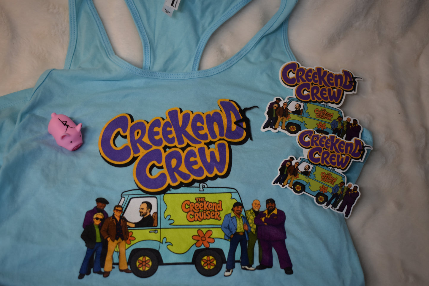 Zoinks Women’s Racerback Tank Overstock Package – Two Zoinks Stickers and Free Pig